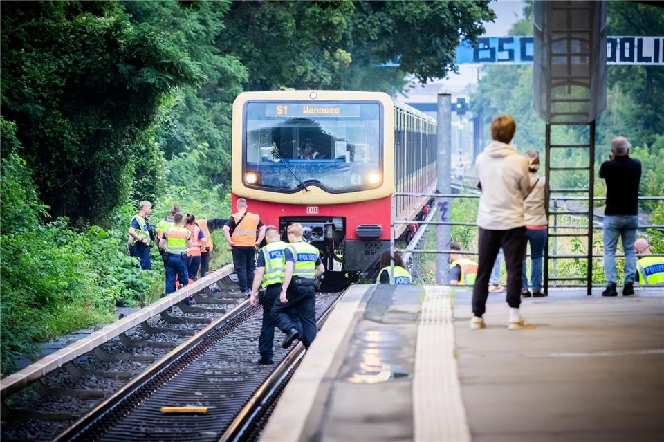 Ein umgestürzter Baum nach Gewitter hat in Berlin für Einschränkungen der S-Bahn gesorgt.Christoph Soeder/dpa
