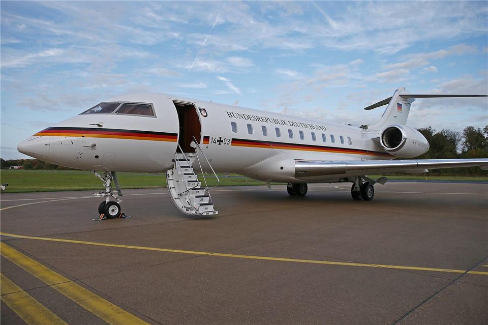 Eine Bombardier Global 5000 - hier in heimischen Gefilden zu sehen. (Archivbild) Oliver Berg/dpa