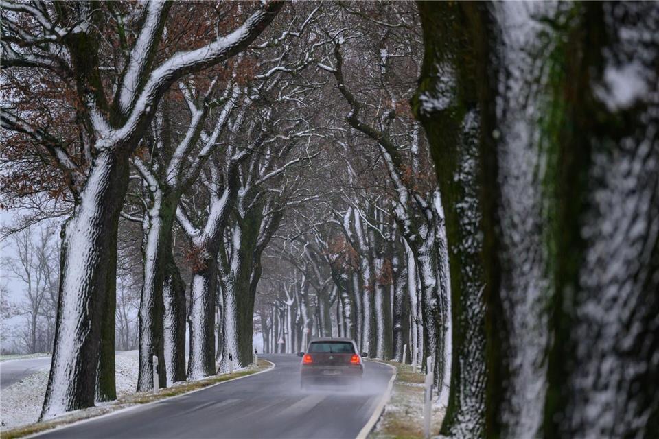 Eine Glatteiswarnung des Wetterdienstes gilt noch bis zum frühen Morgen in Brandenburg. (Symbolbild)Patrick Pleul/dpa