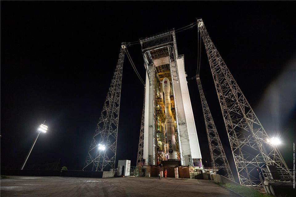 Eine Vega-C-Rakete nahm den Satelliten an Bord.J Georget/Esa/dpa