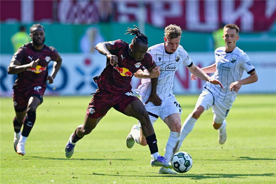 Einen Schritt voraus: RB-Torschütze Yan Diomandé.Uwe Anspach/dpa