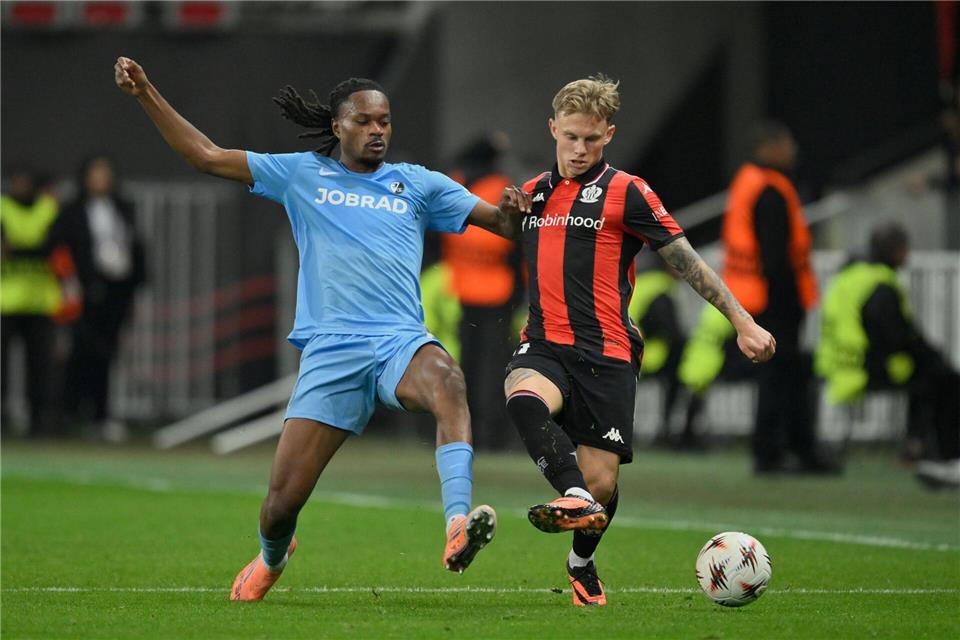 Einer der Bälle im Spiel war nicht richtig aufgepumpt.Philippe Magoni/AP/dpa