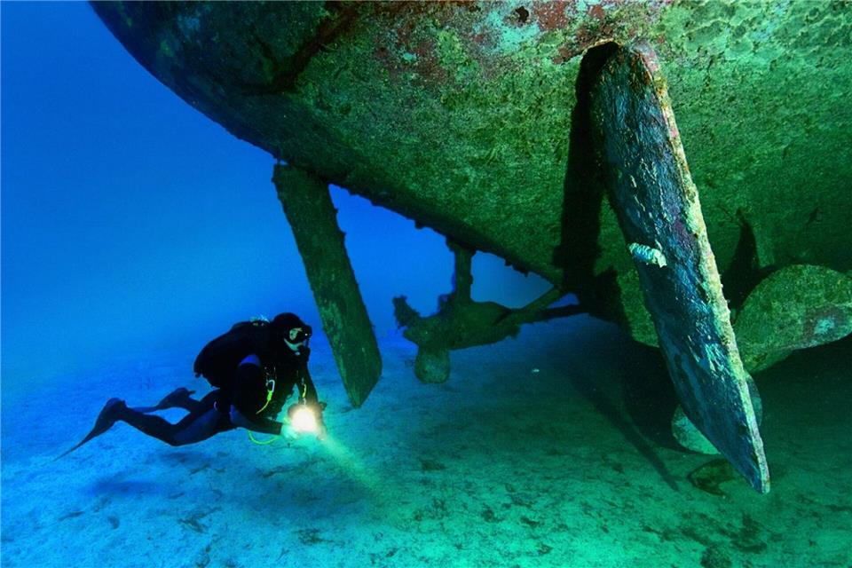 Einer der Stars der Unterwasserwelt für Taucher ist das Wrack der „Um El Faroud“ vor der Küste Maltas.VisitMalta/dpa-tmn