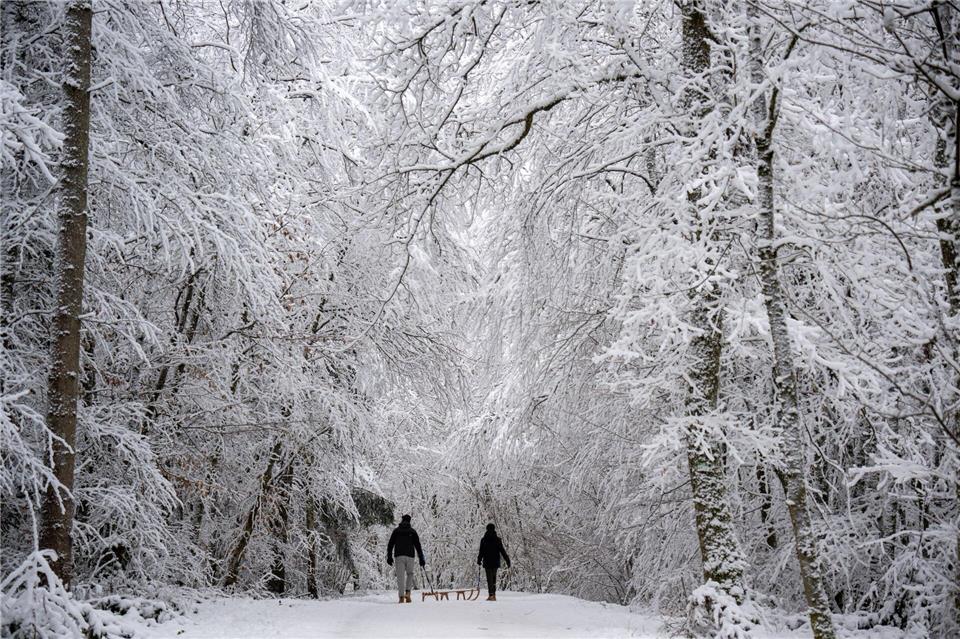 Einige Schulbusse konnten am Montagmorgen wegen des Winterwetters nicht fahren. (Symbolbild)Harald Tittel/dpa