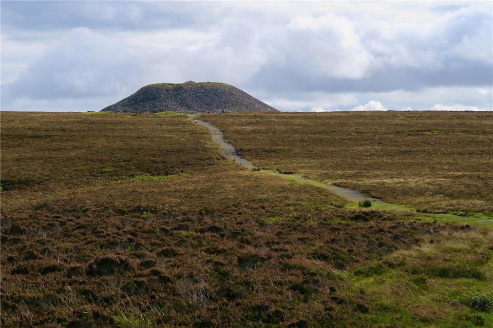 Einsam hebt sich der Knocknarea am Horizont: Der Monolith beherbergt ein altes Steingrab, in dem der Legende nach die Kriegerkönigin Maeve begraben ist.Daniela David/dpa-tmn
