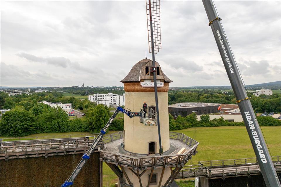 Einst wurde mit der Windmühle Sole gepumpt. Christian Lademann/dpa