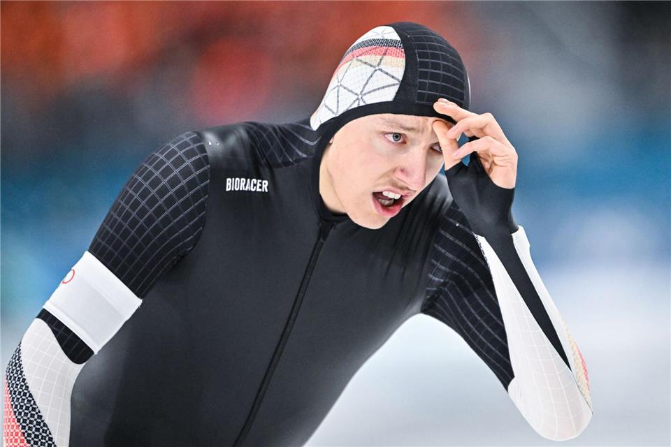 Eisschnellläufer Finn Sonnekalb verpasste die erhoffte Überraschung.Peter Kneffel/dpa