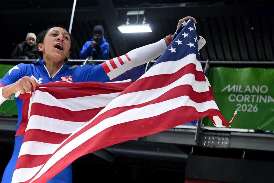 Elana Meyers Taylor aus den USA wurde mit 41 Jahren Olympiasiegerin.Robert Michael/dpa