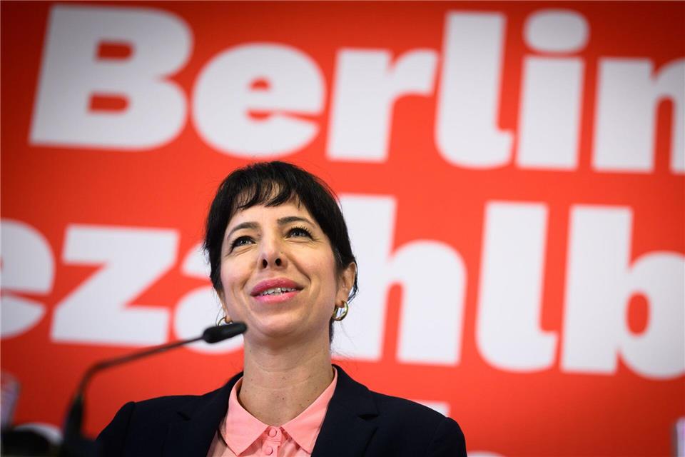 Elif Eralp will die Berliner Linke am 20. September zum Wahlsieg führen.  Bernd von Jutrczenka/dpa