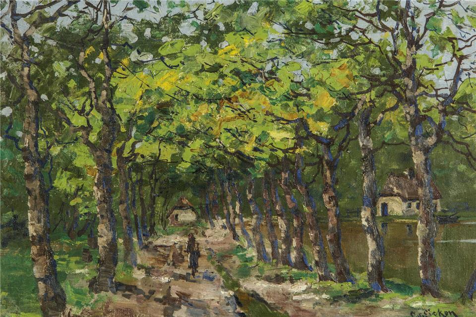 Elisabeth von Eickens (1862-1940) Werk „Baumallee“ stammt aus der Sammlung der Gemeinde/des Förderkreises Ahrenshoop.