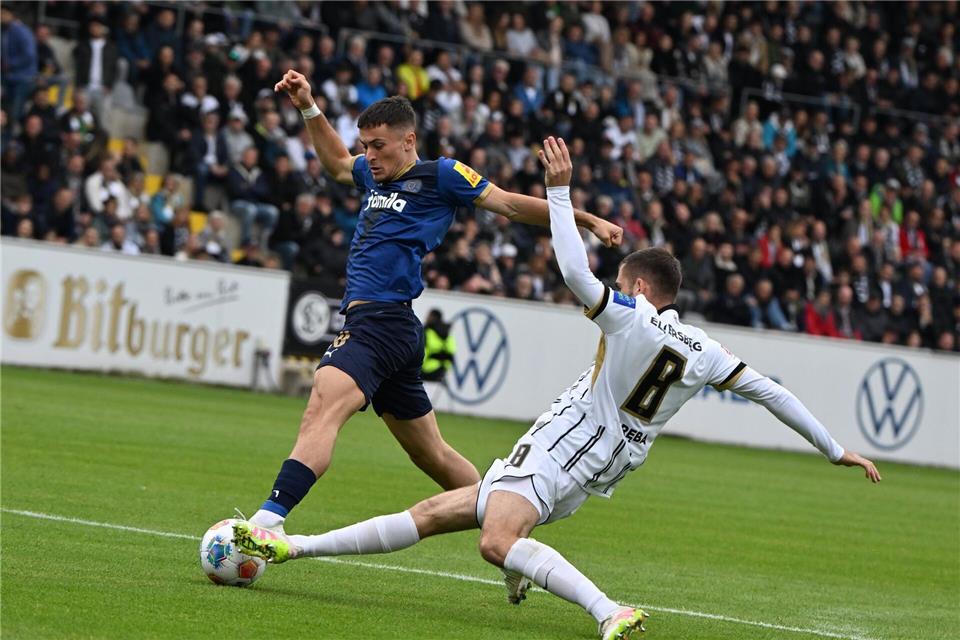 Elversberg feiert gegen Kiel einen späten Sieg.Harald Tittel/dpa