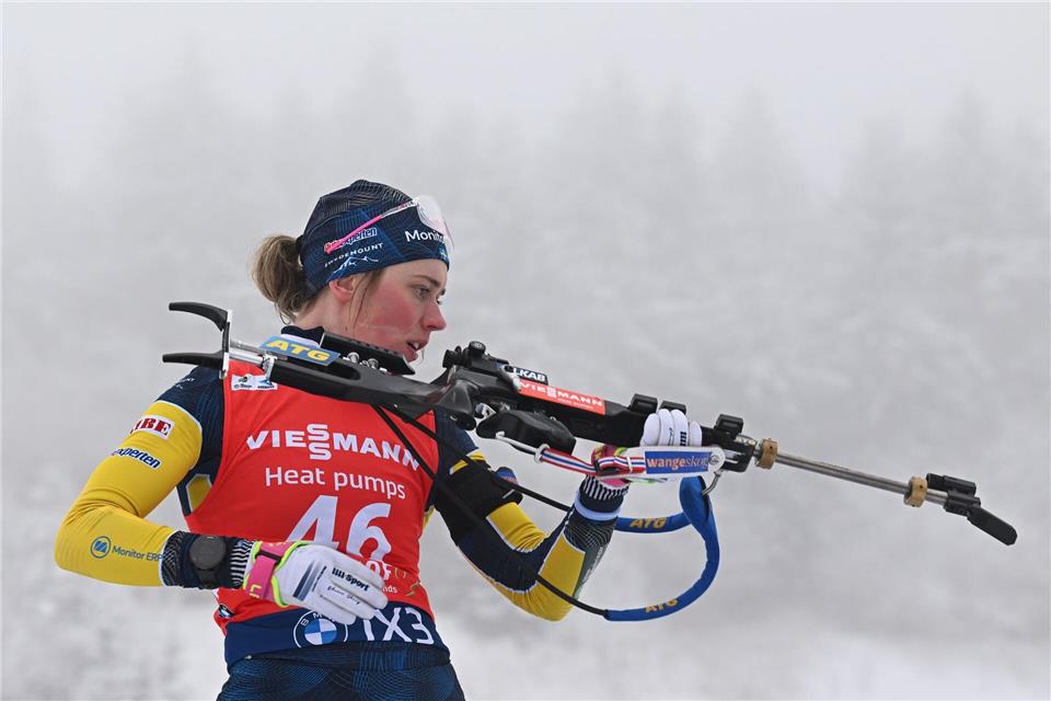 Elvira Öberg gewann den Sprint in Oberhof.Hendrik Schmidt/dpa