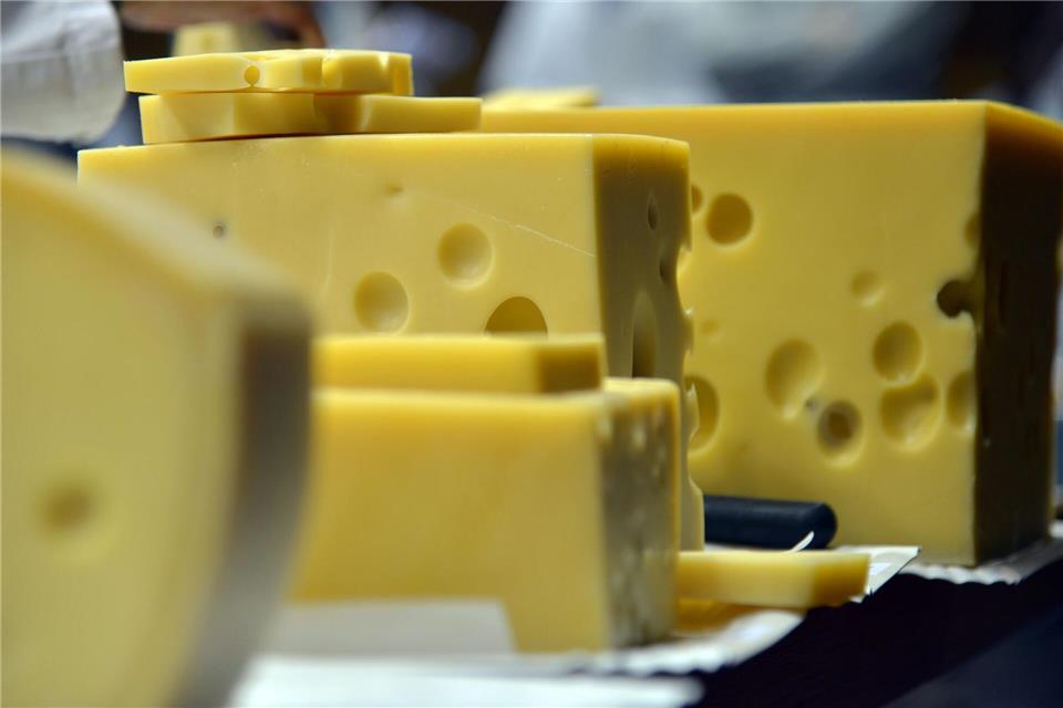 Emmentaler-Käse aus Bayreuth sollte nach Frankreich geliefert werden. (Symbolbild)Harald Tittel/dpa