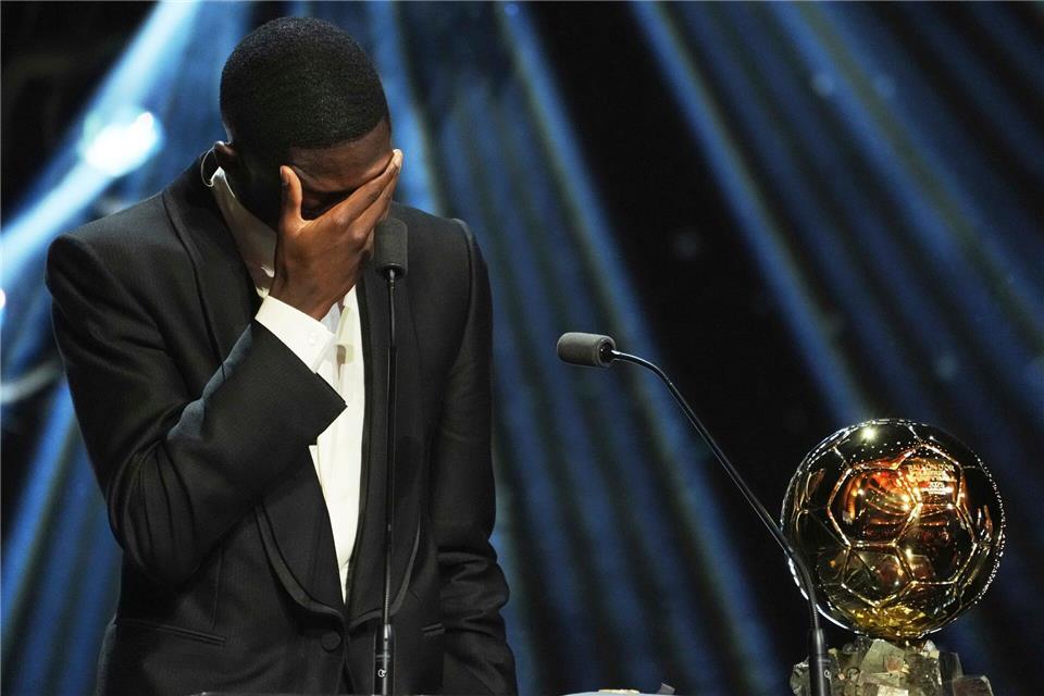 Emotionaler Abend: Ousmane Dembélé bei der Ballon-d’Or-Gala. (Archivbild)Thibault Camus/AP/dpa