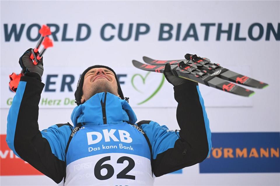 Emotionaler Sieger: Tommaso Giacomel.Hendrik Schmidt/dpa