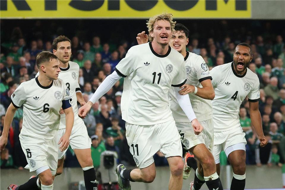 Ein Arbeitssieg mit deutschen Tugenden als Wachstumsschub Endlich Torschütze und Matchwinner: Nick Woltemade.Christian Charisius/dpa