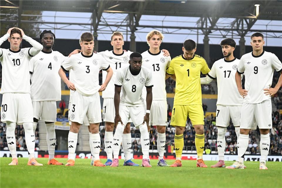 Enttäuschte Gesichter bei der deutschen U21.Jennifer Brückner/dpa