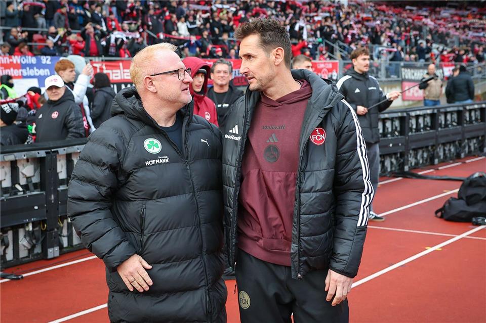 Erfahrene Derby-Trainer: Miroslav Klose (r) und Heiko Vogel. (Archivbild)Daniel Karmann/dpa
