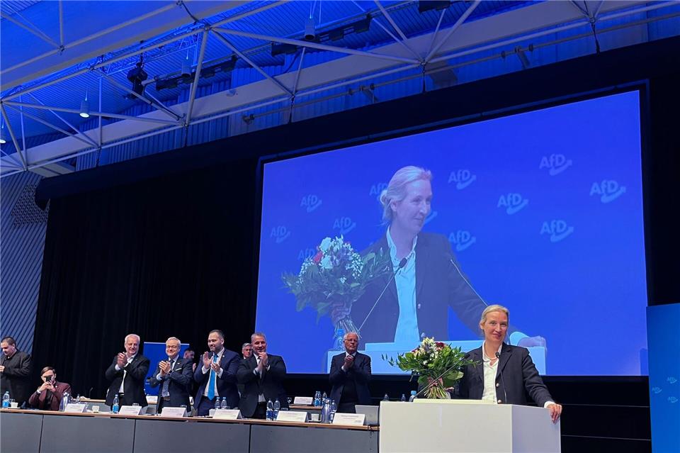 Erfolg für Alice Weidel in Ulm: Ihre Partei wählt sie mit großer Mehrheit zur Nummer Eins im Südwesten.Michael Schwarz/Staatsanzeiger/dpa