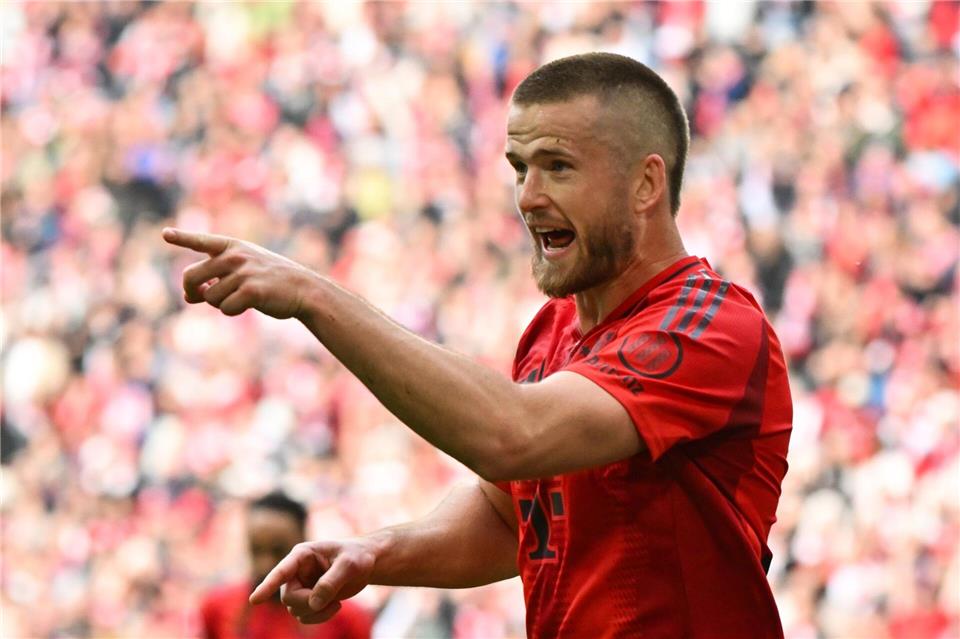 Eric Dier jubelt nach einem Tor für die Bayern - in einem seiner womöglich letzten Spiele für München.Peter Kneffel/dpa