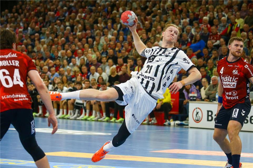 Eric Johansson und der THW Kiel spielten in Montpellier.Michael Hundt/dpa