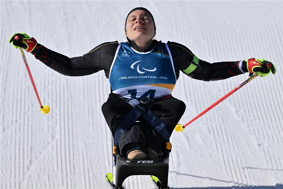 Erleichterter Einlauf auf Platz drei: Anja Wicker.Martin Schutt/dpa