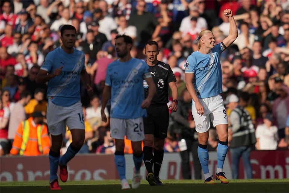 Erling Haaland erzielte das Siegtor für Manchester City.Kin Cheung/AP/dpa