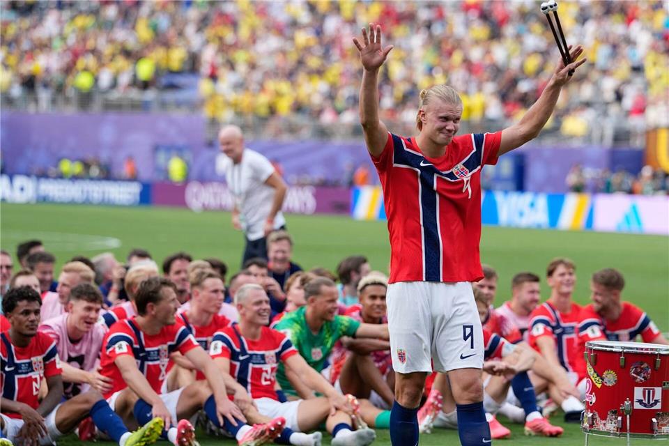Erling Haaland traf doppelt gegen Brasilien.Frank Franklin II/AP/dpa
