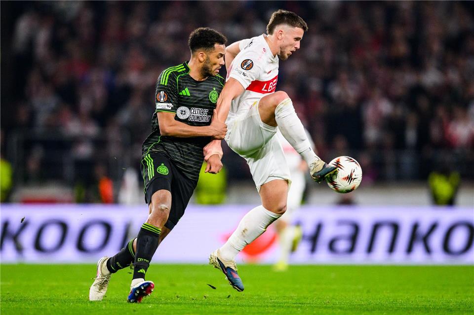 Ermedin Demirovic mischt mit dem VfB Stuttgart trotz eines 0:1 im Rückspiel gegen Glasgow weiter in der Europa League mit.Tom Weller/dpa