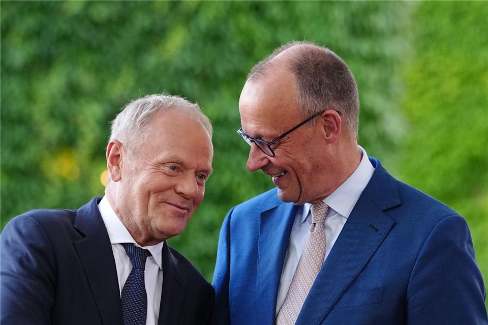 Erst Berlin, dann Danzig: Tusk und Merz treffen sich in wenigen Stunden zweimal.Kay Nietfeld/dpa