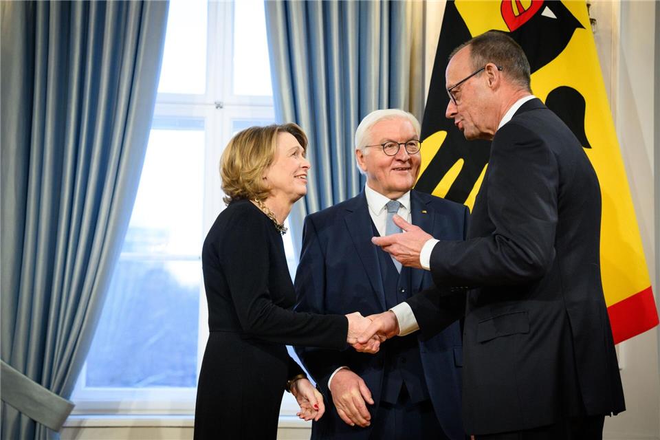 Erstmals als Kanzler beim Neujahrsempfang des Bundespräsidenten: Friedrich Merz (CDU)Bernd von Jutrczenka/dpa