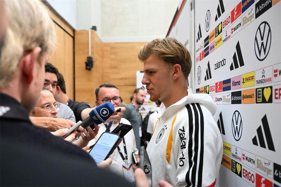 Erstmals bei der Nationalelf im Fokus: Finn Jeltsch vom VfB Stuttgart.Federico Gambarini/dpa