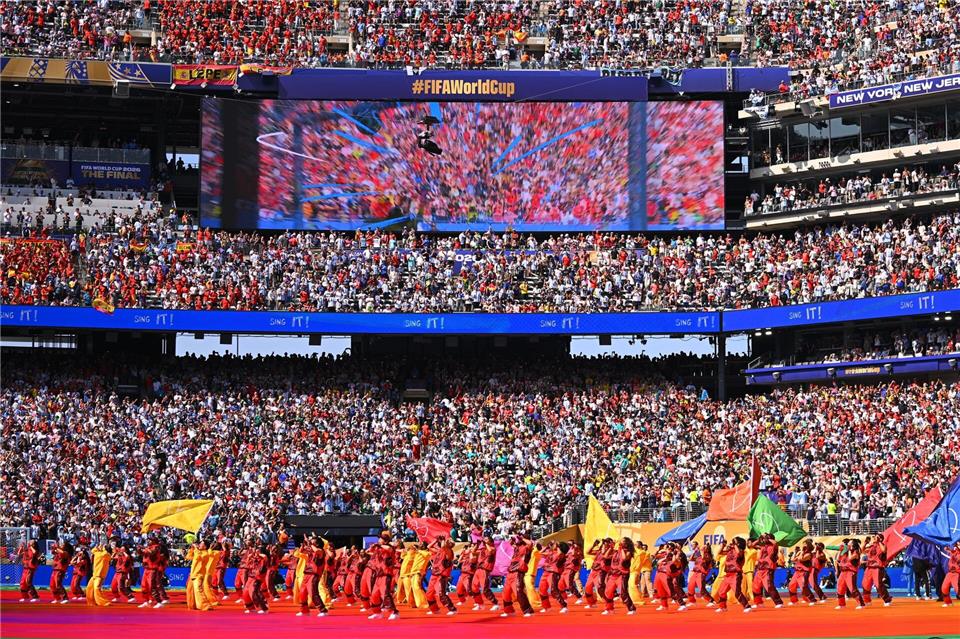 Erstmals gab es bei einem WM-Finale eine Halbzeitshow. Tom Weller/dpa