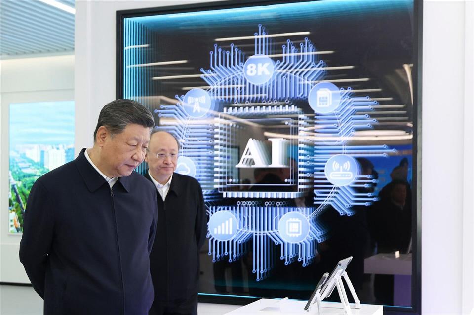 Es gibt einen Wettlauf zwischen China und den USA im KI-Bereich (Archivbild).Sheng Jiapeng/Xinhua via AP/dpa
