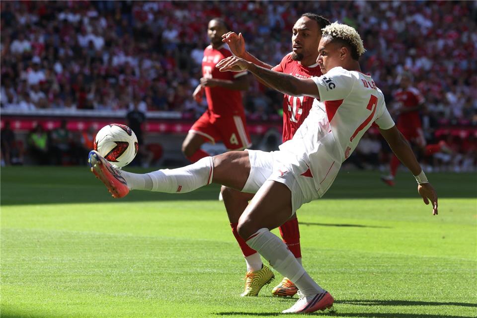 Es ging umkämpft zwischen Leipzig und Bayern zur Sache.Karl-Josef Hildenbrand/dpa