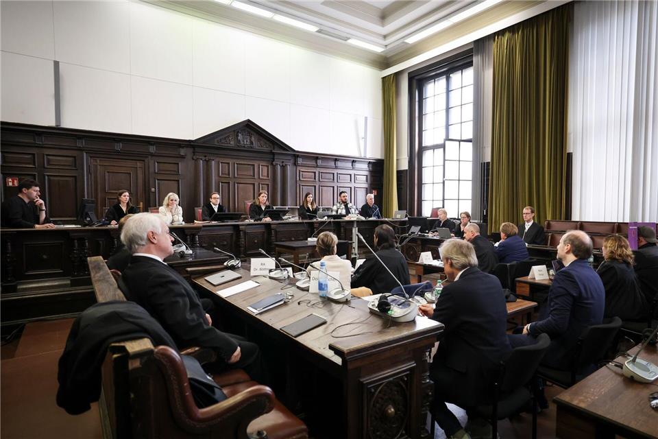 Es ist bereits der 46. Verhandlungstag im Block-Prozess.Christian Charisius/dpa-Pool/dpa