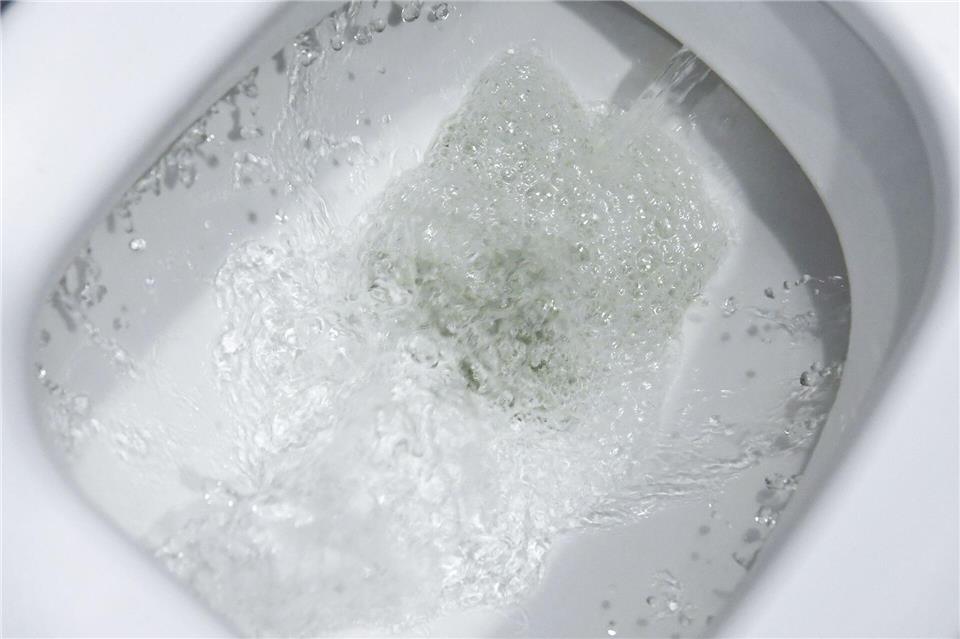 Es rauscht eine Menge Wasser durch die Toilette und in die Kanalisation - danach wird das Abwasser wiederaufbereitet, das kostet. (Archivbild)Ralf Hirschberger/dpa-Zentralbild/dpa