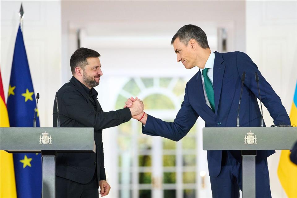 Es war der dritte Spanien-Besuch Selenskyjs seit Beginn des russischen Angriffskrieges.Bernat Armangue/AP/dpa