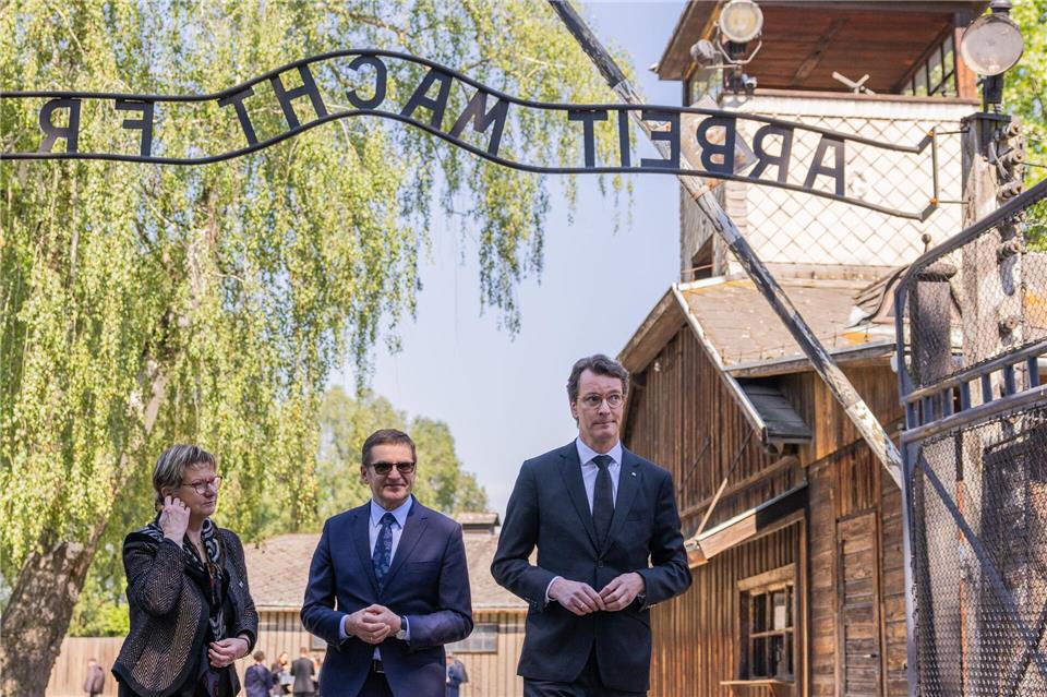 Es war der erste Besuch in Auschwitz für Wüst.Rolf Vennenbernd/dpa