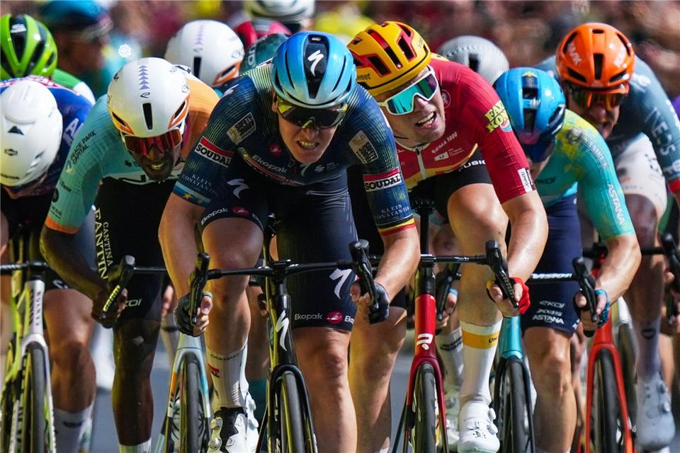 Es war der zweite Massensprint der Tour.Thibault Camus/AP/dpa