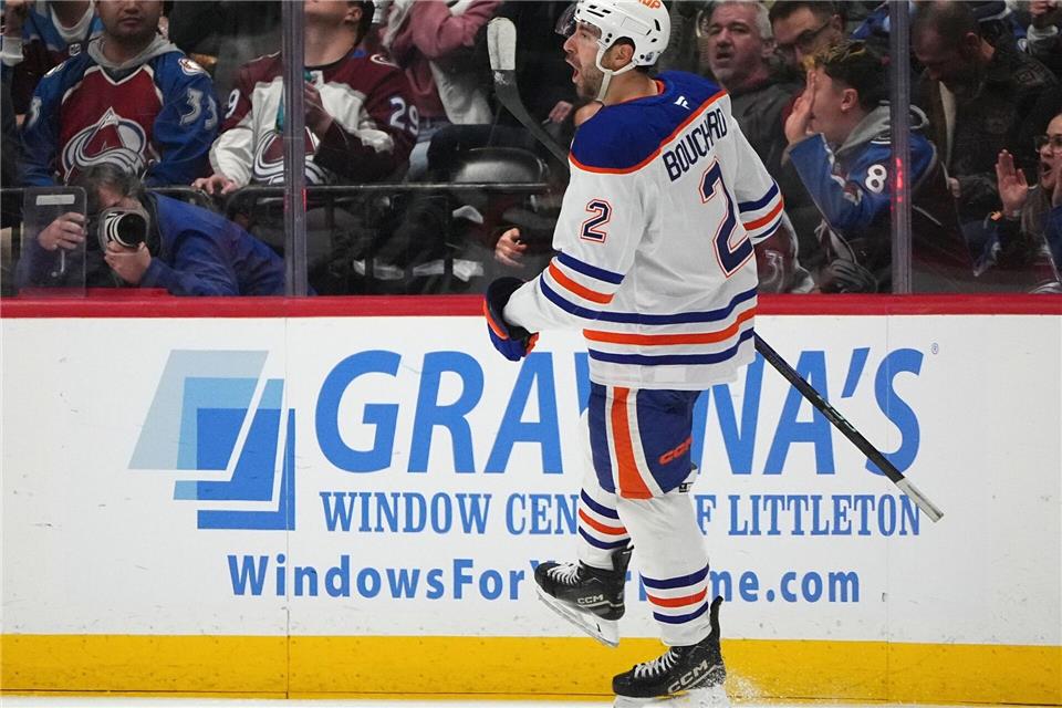Evan Bouchard erzielte den Siegtreffer für Edmonton.David Zalubowski/AP/dpa
