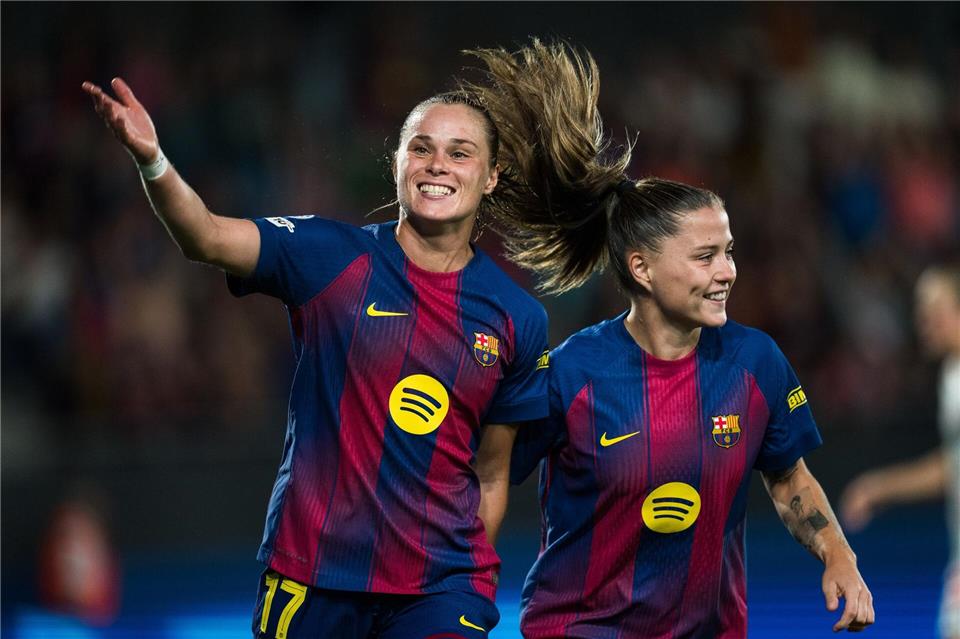Bayern-Schock gegen Barça als Warnung für Wück Ewa Pajor (l.) und Claudia Pina - beide mit Doppelpack gegen die BayernJoan Gosa/XinHua/dpa