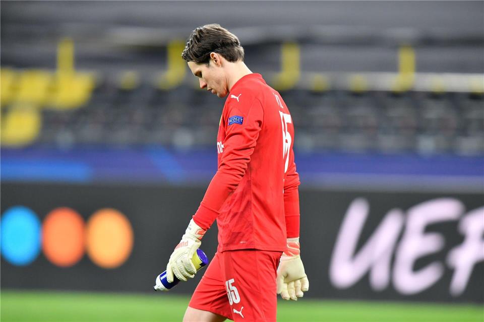 Ex-Bundesliga-Torwart Marwin Hitz fehlt dem FC Basel in Freiburg. (Archivbild)Martin Meissner/AP-Pool/dpa