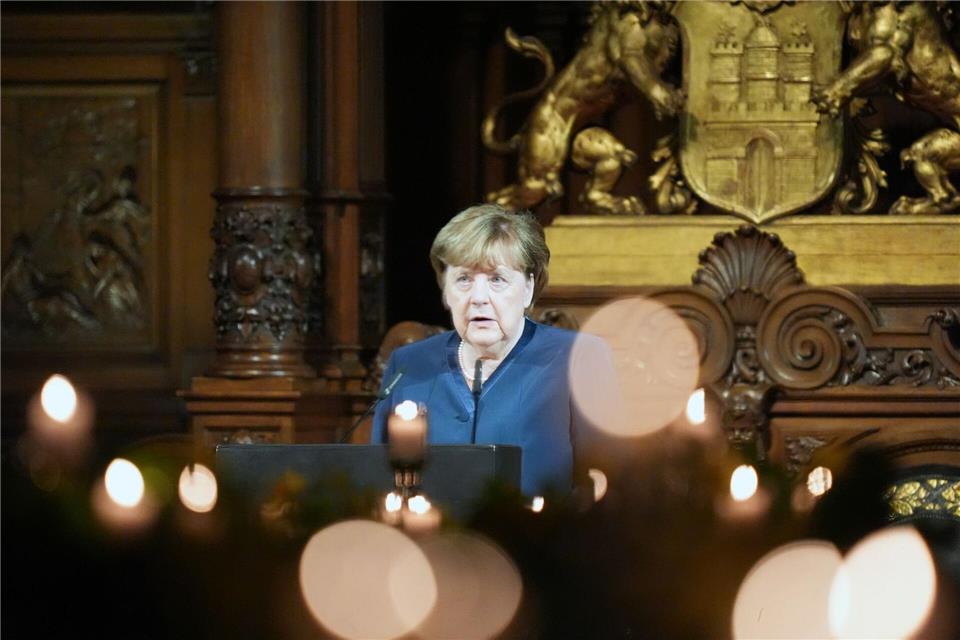 Ex-Kanzlerin Angela Merkel (CDU) mahnt Geschlossenheit der Europäer an.Marcus Brandt/dpa