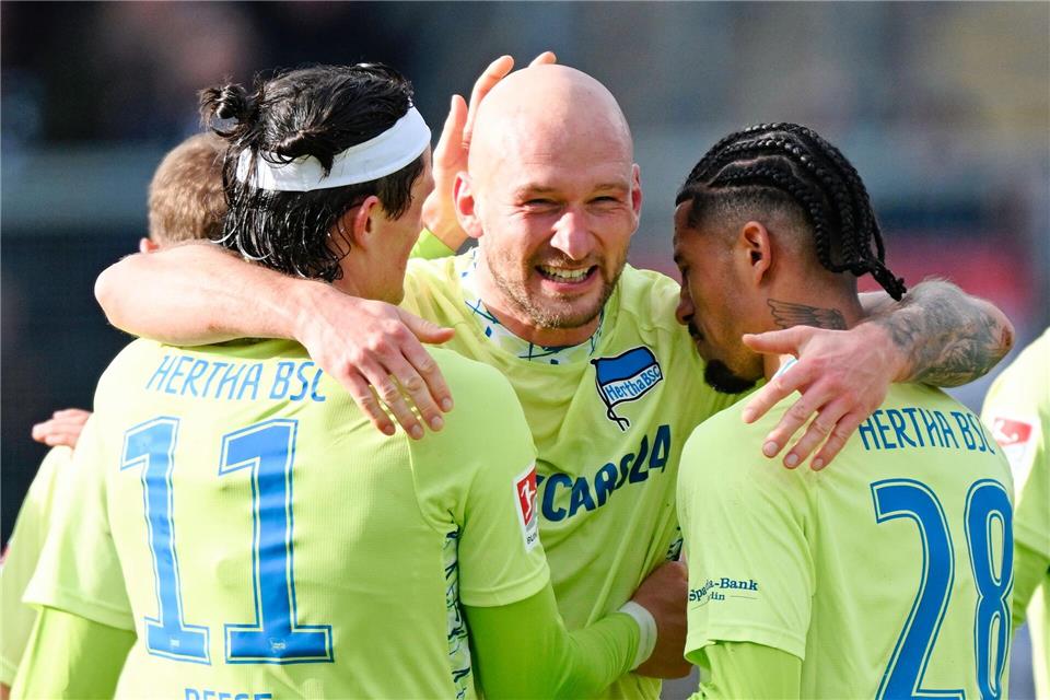 Ex-Kapitän Toni Leistner träumt mit Hertha BSC vom Finale im Olympiastadion. Uwe Anspach/dpa