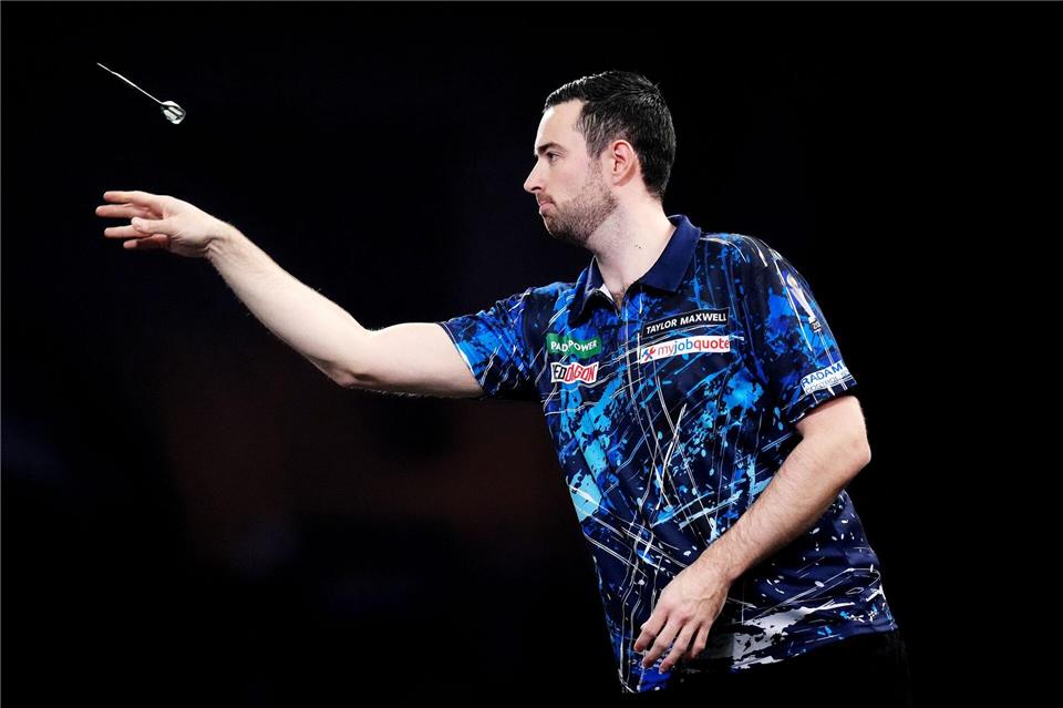 Ex-Weltmeister Luke Humphries ist Lims nächster Gegner.John Walton/PA Wire/dpa