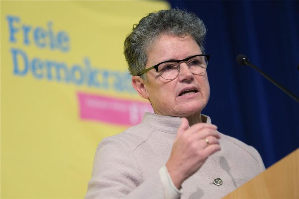 FDP-Landesvorsitzende Lydia Hüskens führt die Liberalen in den Landtagswahlkampf 2026.Sebastian Willnow/dpa