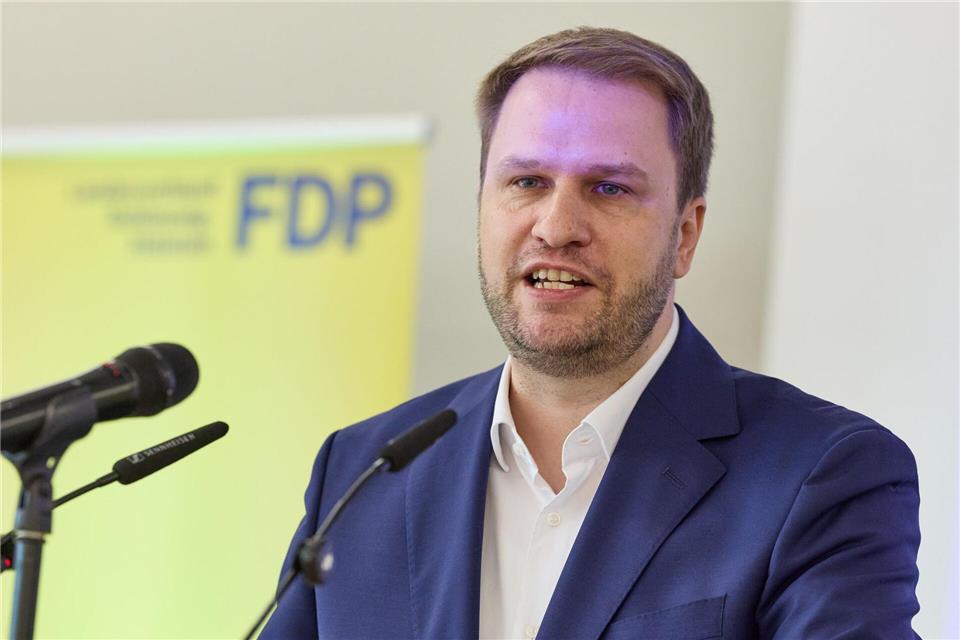 FDP-Spitzenkandidat Christopher Vogt ist überzeugt, dass seine Partei auch im nächsten Landtag gebraucht wird. (Archivbild)Georg Wendt/dpa