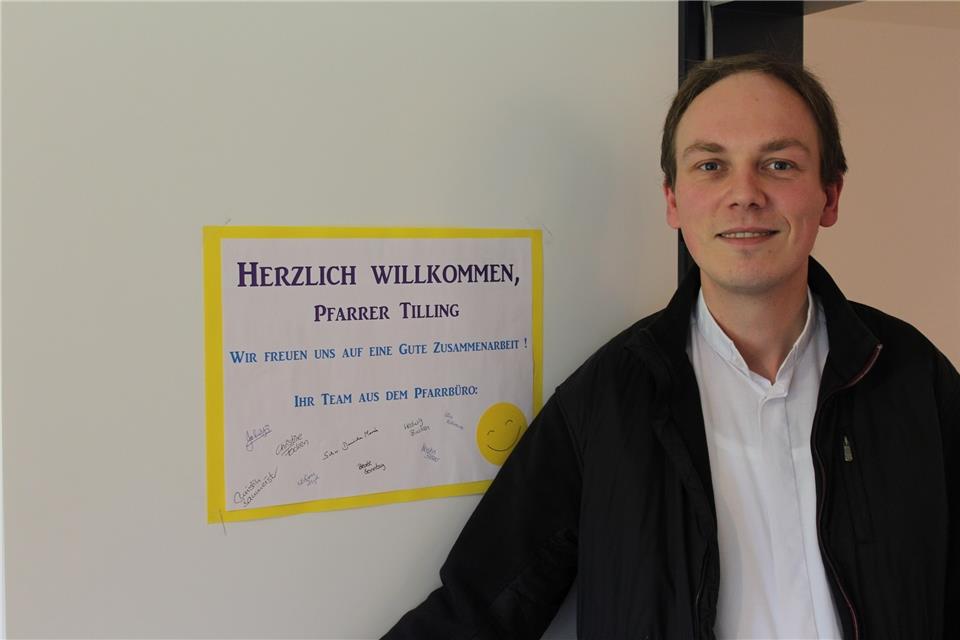 Fabian Tilling sagt, er sei nach rund 100 Tagen in seiner neuen Pfarrgemeinde St. Martin angekommen.