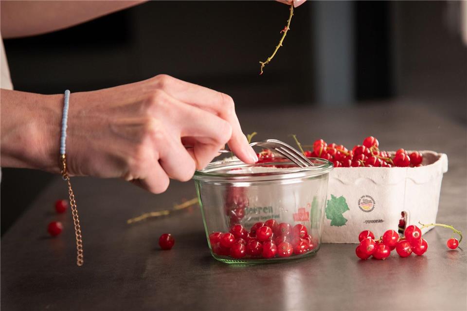 Fazit: Die Johannisbeeren sind schnell und sauber von den Rispen gelöst.Christin Klose/dpa-tmn